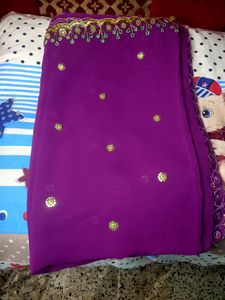 Sequence Embroidery Saree😍( NO BLOUSE)