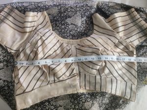 *Flat 50 Off* Beige-black Art Silk saree, Blouse