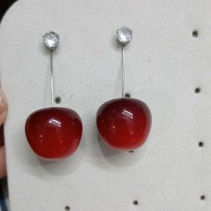 Cute Cherry &amp; Ribbon Earring Set