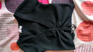 Black Cinched Waist Top