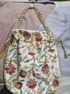 Floral Embroidered Potli Bag