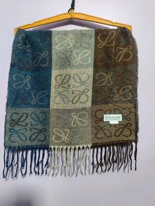 Loewe Wool And Cashmere Anagram Scarf in Brown