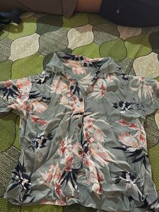 Grey Crop Shirt