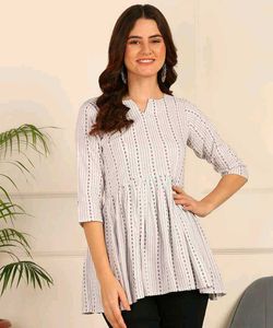 Pink Striped Peplum Top