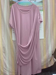 Pink Draped T-Shirt Dress