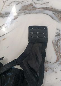 Blue Embroidered Bra And Plated Skirt