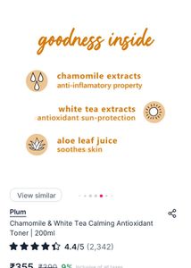 Plum Chamomile &amp; White Tea Toner