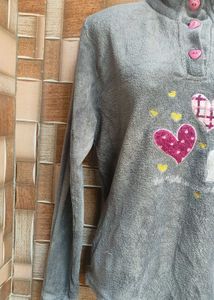 Cozy Grey Fleece Sweater