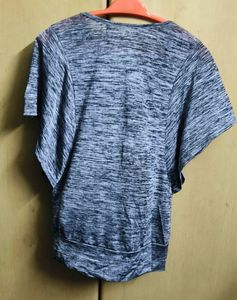 Gray Cowl Neck Top
