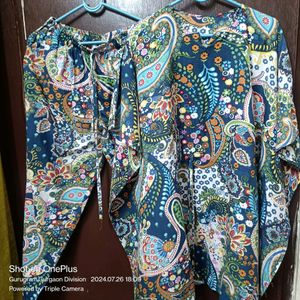 Pure Cotton Multicolored Kaftan Co-ord