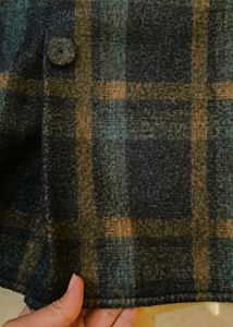 Plaid Mini Skirt with Buttons