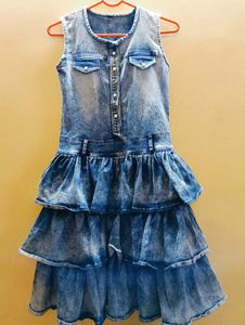 Denim Ruffle Dress