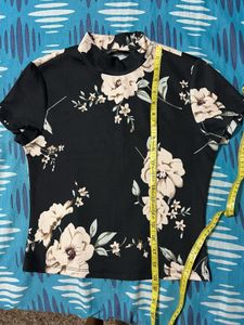 Floral High Neck Top- S