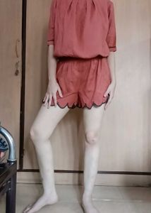 PRICE DROP-Brick Red Romper