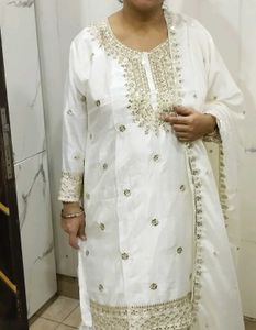 Elegant White Kurta Set small to XXXl