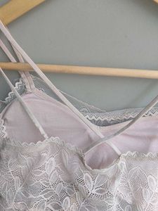 Pink Lace Bralette With Padding