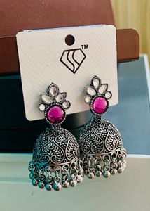 Purple Jhumka Earrings