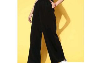 Elegant Black Wide Leg high waist Pants