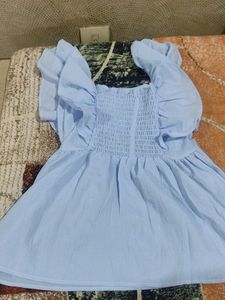 Cute Blue Ruffled Top