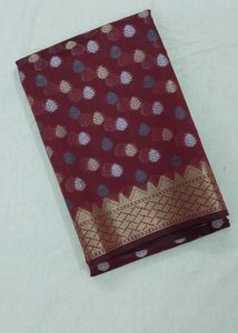 GRAND BANARASI WOVEN DESIGN COTTON SAREE 💜