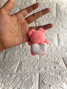 Pink Bear Keychain