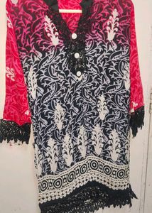 Red Black Beautiful Kurti