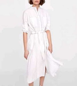 ZARA BASIC White Button Down Dress