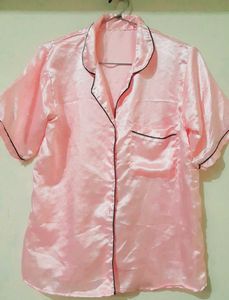 Pink Satin Shirt
