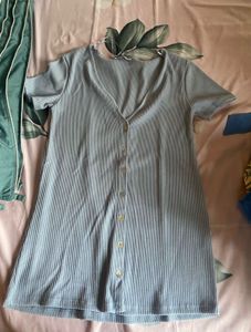 Zara Light Blue Button-Down top