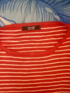 Red &amp; White Striped Long Sleeve Top
