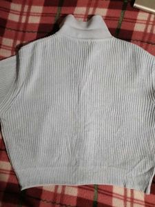 Cozy skyblue Zip-Up Sweater