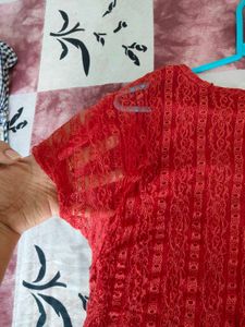 Rust Lace Top
