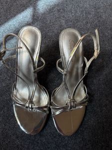 Silver Strappy Heels