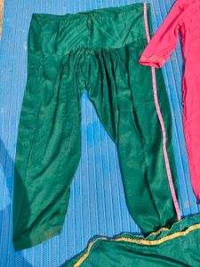 pink &amp; Green Kurta Set