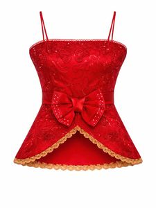 Red Lace Peplum Valentine Party Top