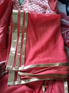 Long Kurta Set (Peach Pink)