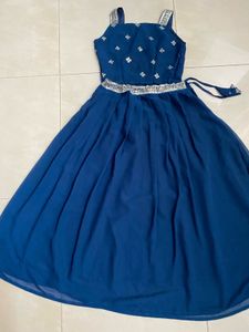 Girls Teal Sequined Party Dress (9-10)