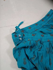 Teal Printed Skirt