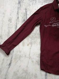 Fun-X Maroon Graphic Button-Down