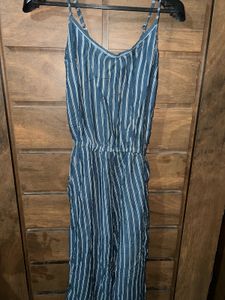 Blue Colour White Line, Dungaree
