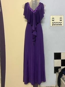 branded plus size Elegant Purple Maxi Dress