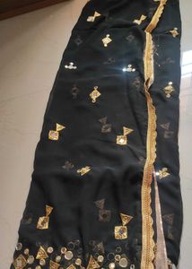 Beautiful Mirror Work Saree