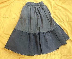 Blue Tiered Ruffle Mini Skort