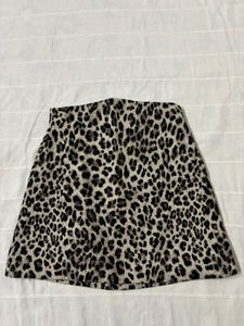 Mango Leopard Print Mini Skirt
