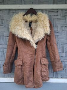 Brown Shearling Collar Jacket