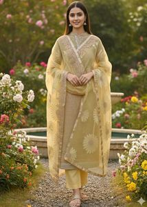 yellow dress material