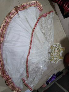 embroidery C cut design long gown with lehenga