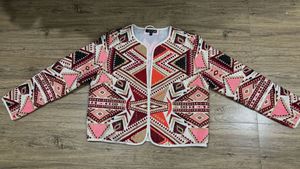 Topshop geometric embroidered open jacket
