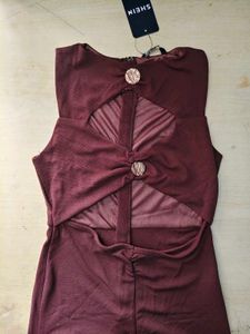 Front Cut-Out Spandex Jumpsuit