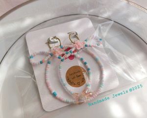 Pastel Bead Bow Earring Hoops